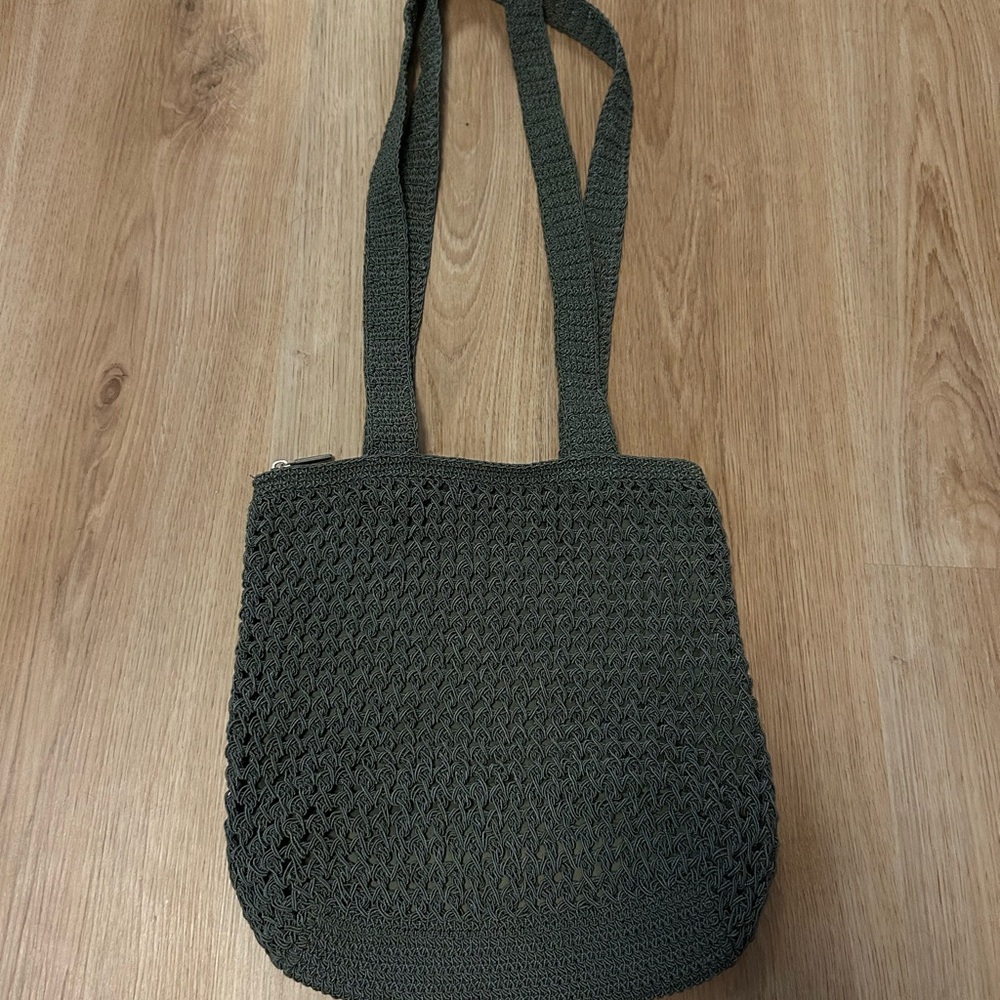 Green Woven Tote Bag